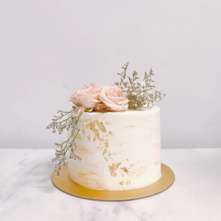 Blooming Minimalist Floral Cake
