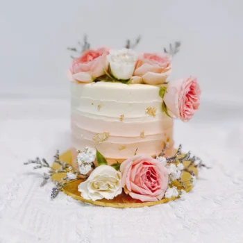 Ombre Pink Florals x Golds Cake | Best Cake in Singapore