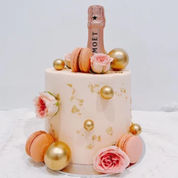 Pink Champagne Moet Cake | Best Cake in Singapore