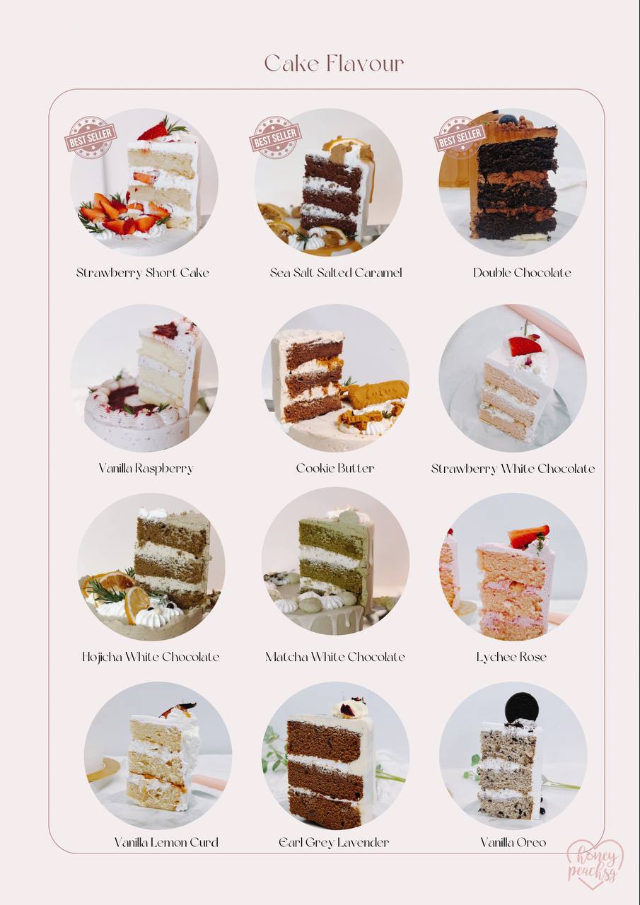 Cake Flavours Menu | Cake Slices