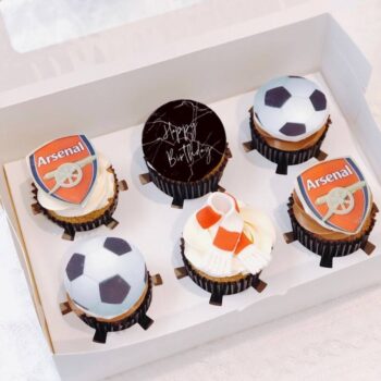 Arsenal Football Cupcake Set (Box of 6) | Best Customisation Cake Shop