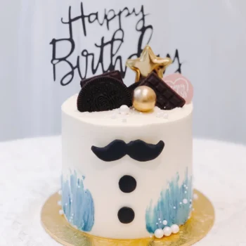 Blue Stroke Moustache Cake | Best Birthday Cake