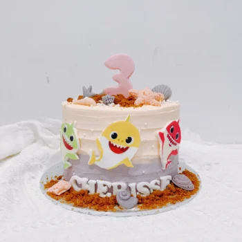 Ombre Pink Baby Shark Cake | Best Cake Shop