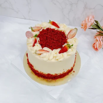 Red Velvet Strawberries Cream Cheese Cake | Best Bakery in Singapore