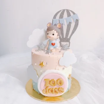 Baby Boy's Hot Air Balloon (100 Days) Cake | Online Cake Delivery