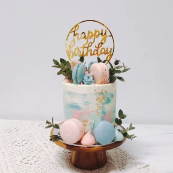 Pink x Blue Rustic Cake | Online Cake Delivery