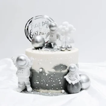 Gray Astronaut Space Abstract Cake | Best Birthday Cake