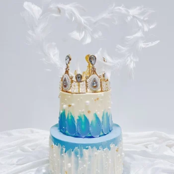 Two Tier Blue Princess x Crown Cake | Best Bakery in Singapore
