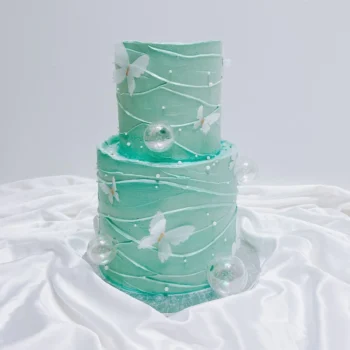 Dreamy Teal Butterfly Bubble Cake | Birthday Cake Delivery