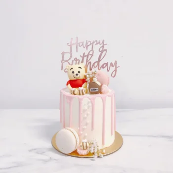 Pink Pooh Drips Cake | Birthday Cake Delivery