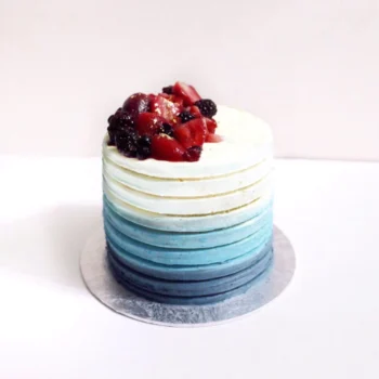 Ombre Blue Fresh Berries Cake | Best Birthday Cake