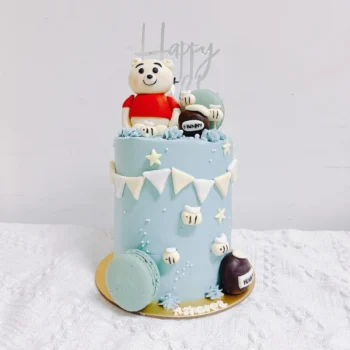 Blue Party Pooh Cake | Best Customisation Cake Shop