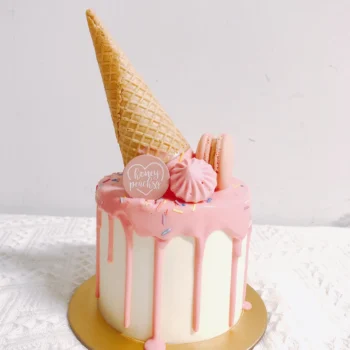 Pink Icecream Drip Cake | Birthday Cake Delivery