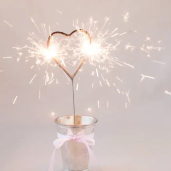 Heart Shape Sparkle Candle | 21st Birthday Cake