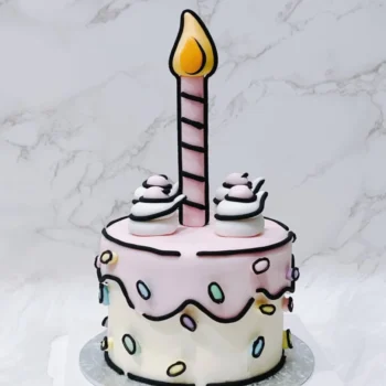 (2D Comic Cake) Pink Confetti Cake | Best Online Bakery In Singapore