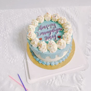 Dreamy Blue Korean Confetti Cake | Best Online Bakery In Singapore