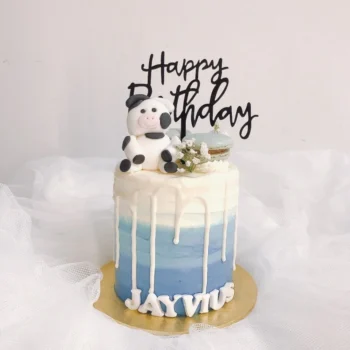 Blue Cow Drips Cake | 18th Birthday Cake