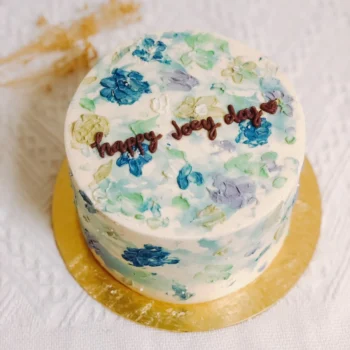 Minimalist Painted Korean Floral Cake | Best Online Bakery In Singapore