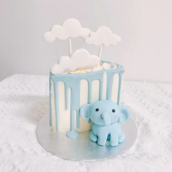 Half Cake - Blue Elephant Drip Cake | Best Bakery in Singapore