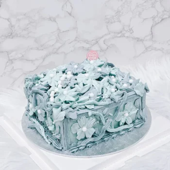 Square Cake - Blue Dreamy Vintage Cake | Birthday Cake Delivery