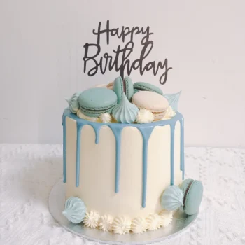 Pastel Blue Drip Meringue Cake | Best Customisation Cake Shop