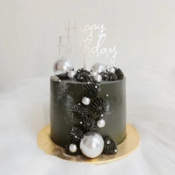 Aqua Black Silver Cake | Best Birthday Cake