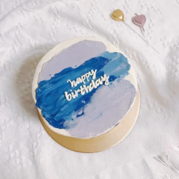 Blue Abstract Korean Cake | Best Birthday Cake