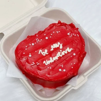 (Heart Shape) Red Romantic Love Lunch Box Bento Cake | Best Cake Shop