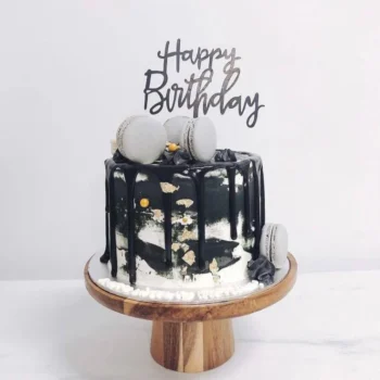 Black Watercolour Cake | Best Customisation Cake Shop
