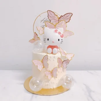 Hello Kitty x Pink Butterflies Cake | Best Customisation Cake Shop