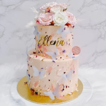 Dreamy Butterflies Floral Petals Cake | Birthday Cake Delivery