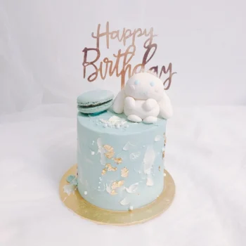 Cinnamoroll Blue Painted Floral Cake | Best Online Bakery In Singapore
