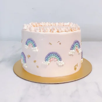 Minimalist Korean Rainbow Pink Cake | Best Online Bakery In Singapore