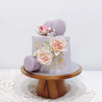 Vintage Floral Macarons Petite Cake | Customised Cake