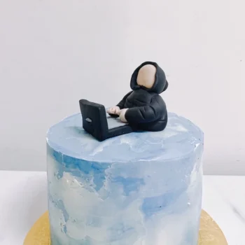 Sky Blue Computer Guy Cake | Best Birthday Cake