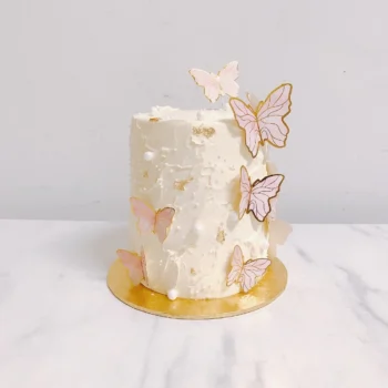 Pink Smear Butterflies Cake | Birthday Cake Delivery