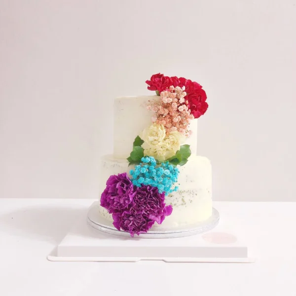 Rainbow Floral Tiered Cake | Best Online Bakery In Singapore
