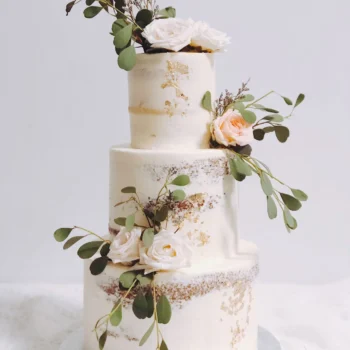 Adore Rustic Naked Floral Three Tier Wedding Cake