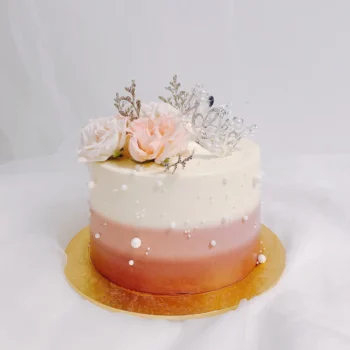 Ombre Red Florals x Crown Cake
