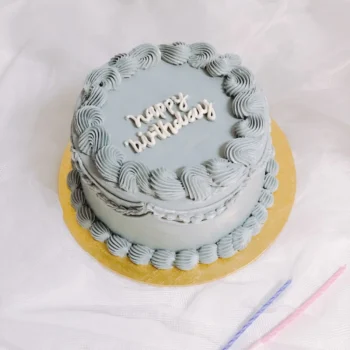 Gray-Blue Simple Korean Cake