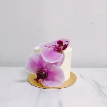 Purple Orchid Floral Cake