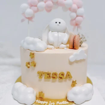 Pink Balloon Bunny Cake
