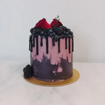 Gothic Purple Black Drips Berries Cake