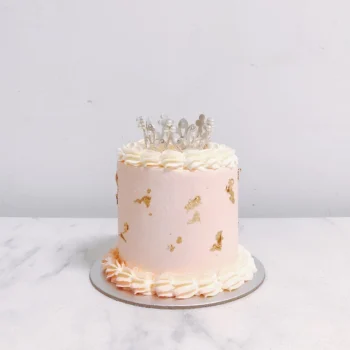 Pink x Golden Crown Cake