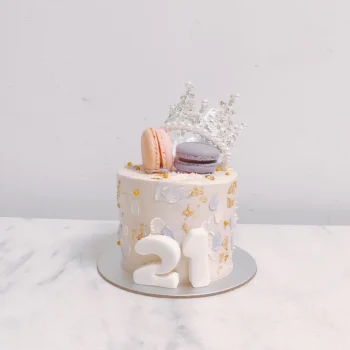 21st Painted Silver Crown Princess Cake