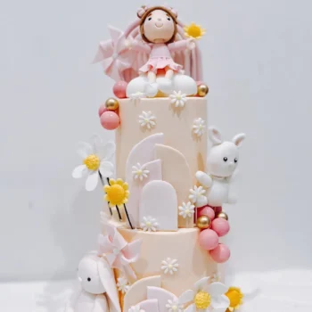 Baby Pink Bunny x Fondant Girl Cake