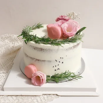 Rustic Naked Pink Fresh Floral Cake