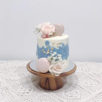 Baby Blue Floral Cake