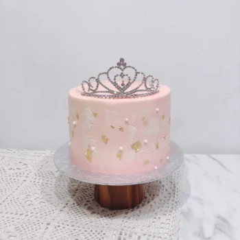 Silver Crown Pink Princess Crown Cake