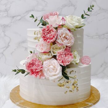 Sweet Blush Floral Wedding Cake